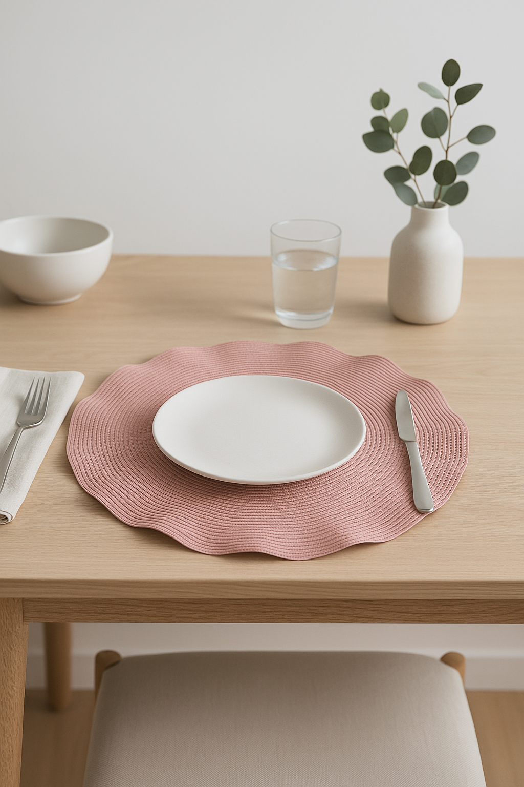 Set de table rond ondulé tressé style moderne - vue 2 sur 2