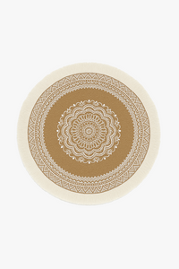 Set de table rond tressé style champêtre pompons
