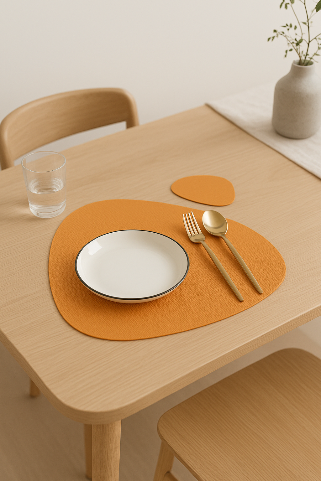 Set de table rond tressé lavable style moderne