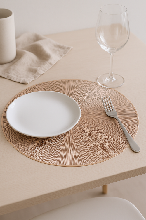 Set de table rond vinyle antiderapant lavable soleil - vue 2 sur 2