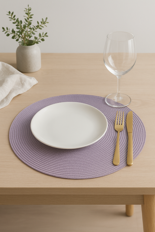Set de table ronds tressés antidérapants style europe - vue 2 sur 2