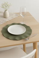 Set de table ronds tressés ondulés lavables cuisine