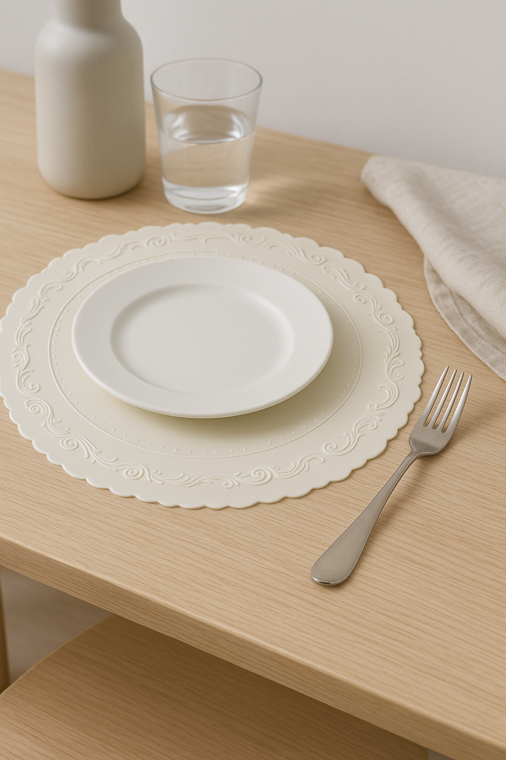 Set de table silicone antidérapant motif feuille tropicale - vue 2 sur 2