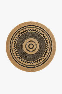 Set de table tissé bambou style champêtre pompons