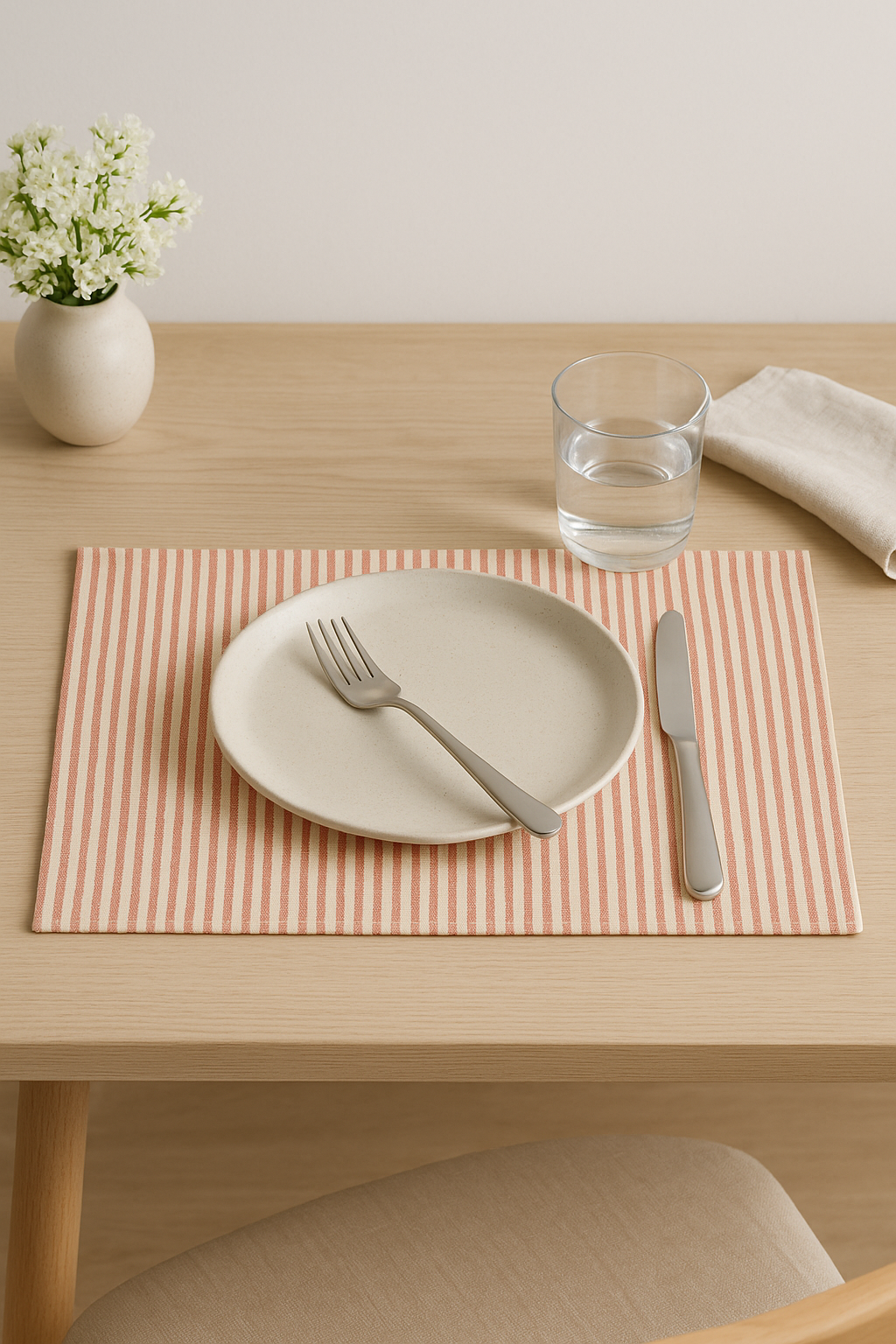 Set de table tissu rayures carreaux style campagne - vue 2 sur 2
