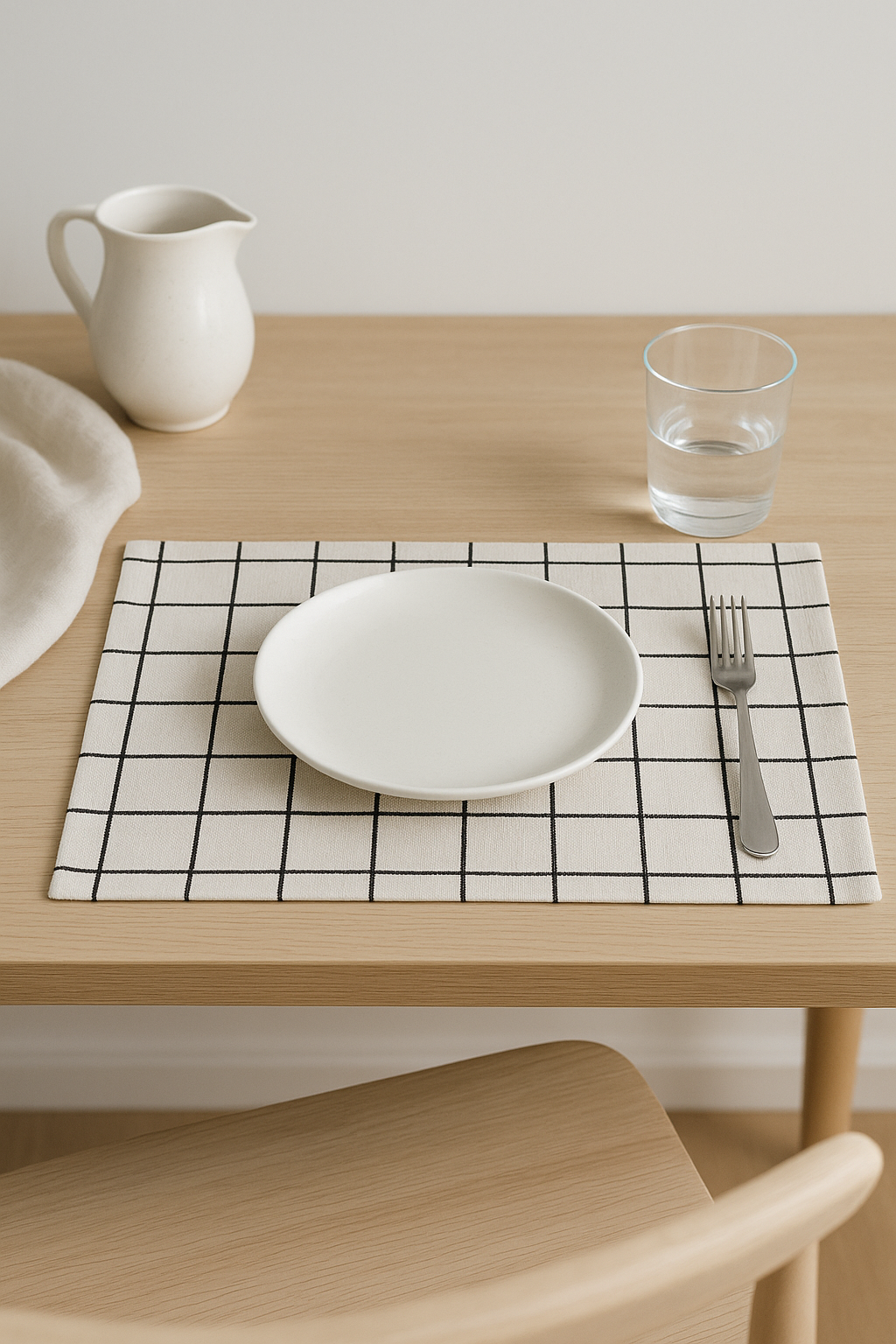 Set de table tissu rayures carreaux style prairie - vue 2 sur 2