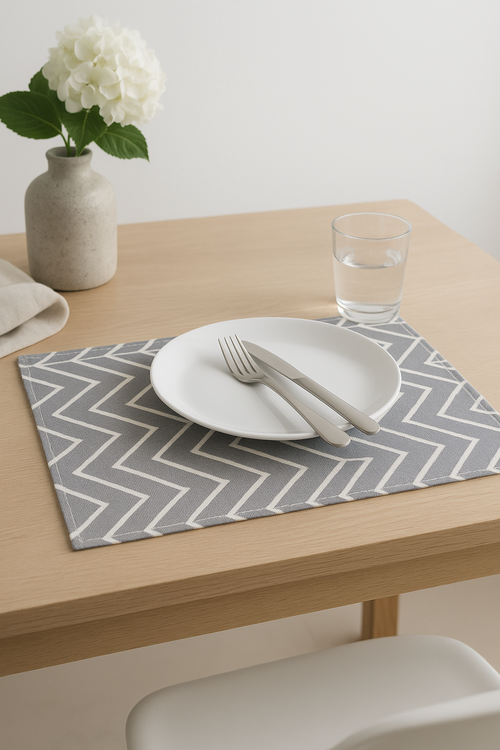 Set de table tissu rayures carreaux style prairie - vue 2 sur 2