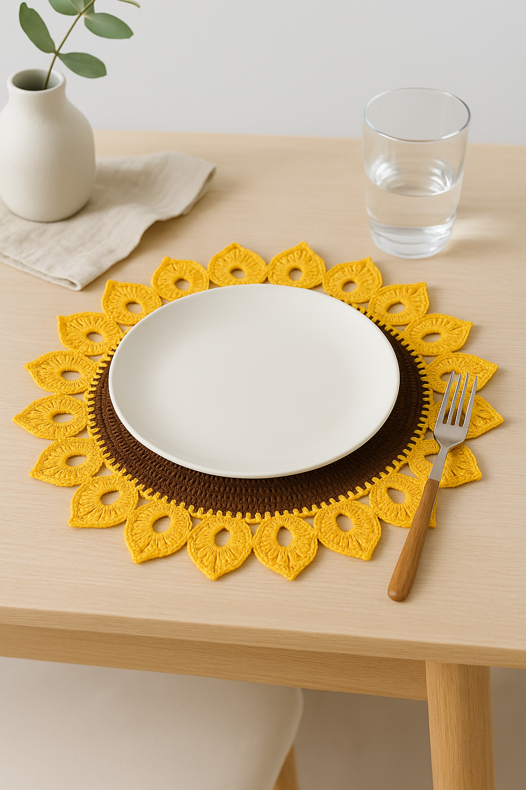 Set de table tournesol style champêtre pour cuisine - vue 2 sur 2