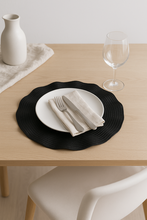 Set de table tressé ondulé lavable lot six - vue 2 sur 2