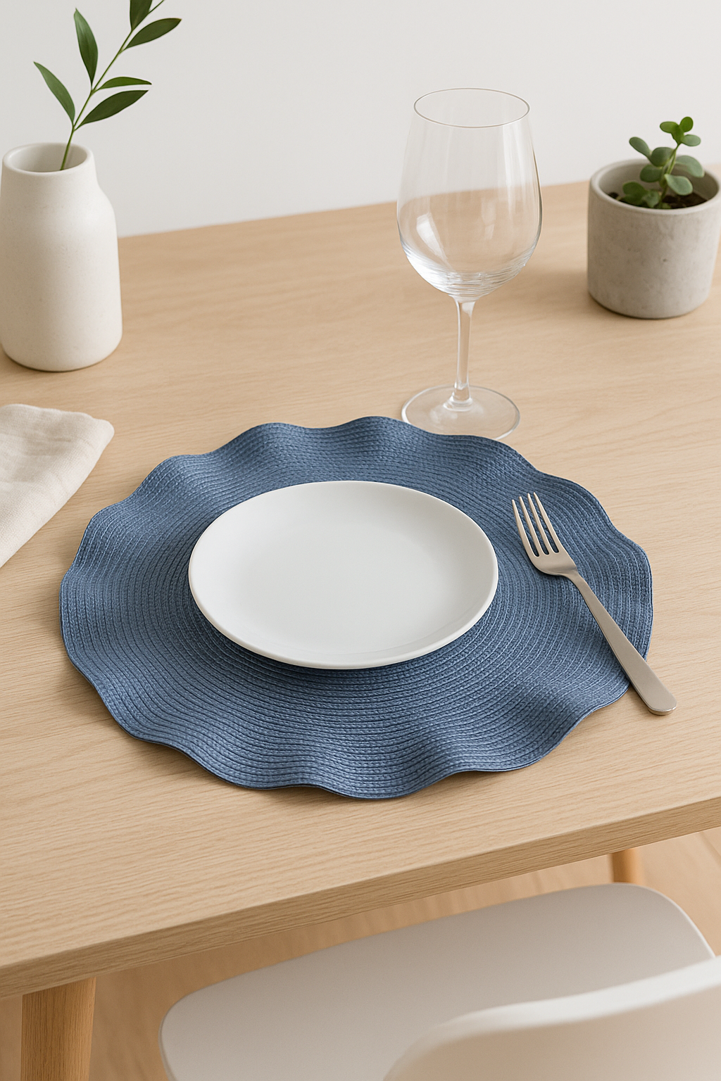 Set de table tressé ondulé lavable style moderne