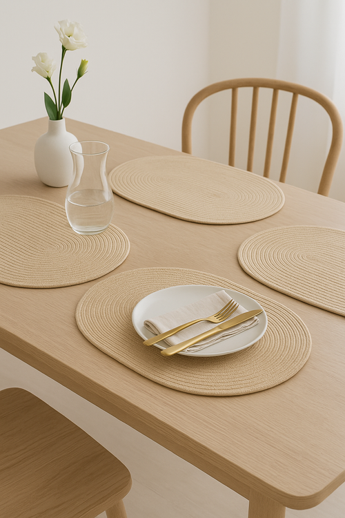 Set de table tressé style japon lot quatre - vue 2 sur 2