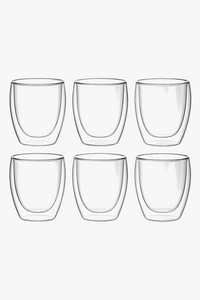 Set tasses expresso double paroi verre 80ml (lot de 6)
