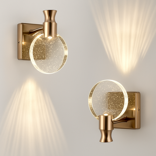 Simple chambre salon cristal applique murale LED lampe miroir avant lampe salle de bain maquillage lampe applique murale décor à la maison lumières miroir lampe - vue 3 sur 8