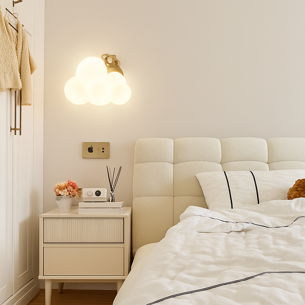 Singe Lumière Dessin Animé Animal Applique Nuage Blanc Applique Chambre D'enfant Veilleuse Chambre D'enfant Lampe De Chevet Protection Des Yeux - vue 3 sur 13