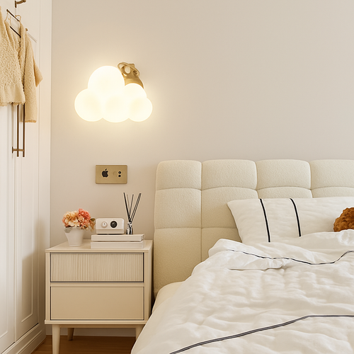 Singe Lumière Dessin Animé Animal Applique Nuage Blanc Applique Chambre D'enfant Veilleuse Chambre D'enfant Lampe De Chevet Protection Des Yeux - vue 4 sur 13