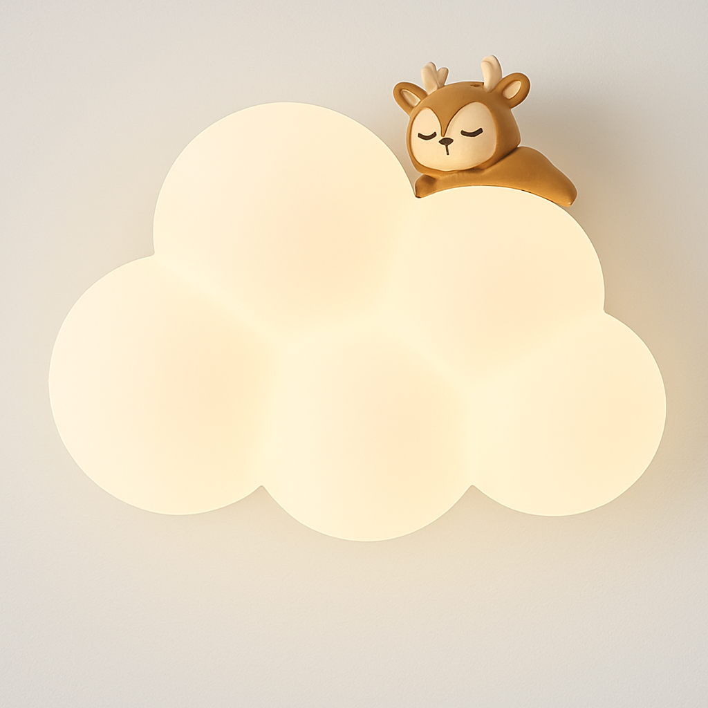 Singe Lumière Dessin Animé Animal Applique Nuage Blanc Applique Chambre D'enfant Veilleuse Chambre D'enfant Lampe De Chevet Protection Des Yeux - vue 6 sur 13