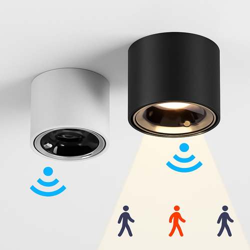 Spot détecteur de mouvement LED 12W monté en Surface Anti-éblouissement intelligent escalier chambre maison - vue 2 sur 11