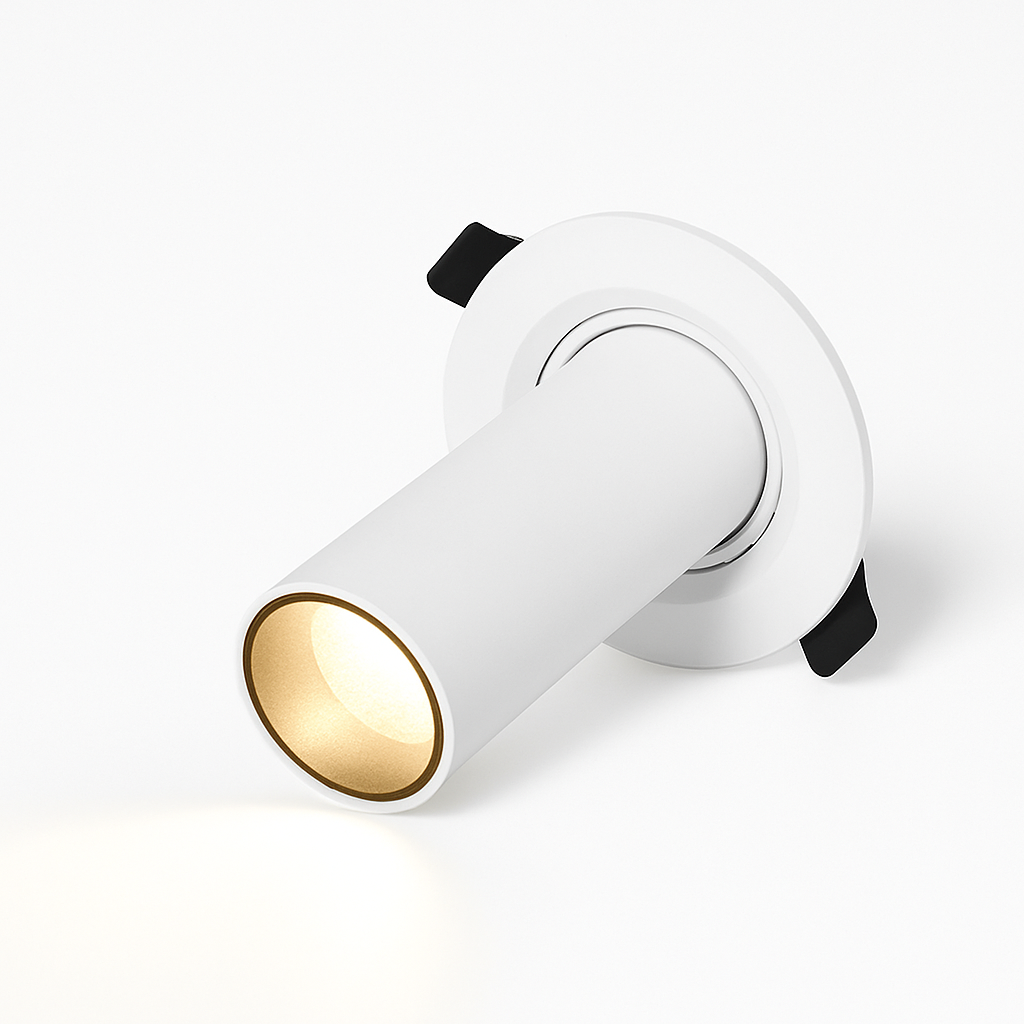 Spot de Plafond Tube Long noir/blanc encastré Led point lampe Angle rotatif 12w - vue 3 sur 7