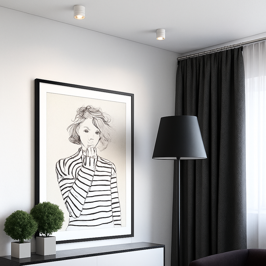 Spot design LED rond avec bande lumineuse Loft - vue 3 sur 6