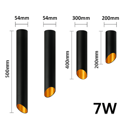 Spot design LED tube aluminium style géométrique - vue 4 sur 4