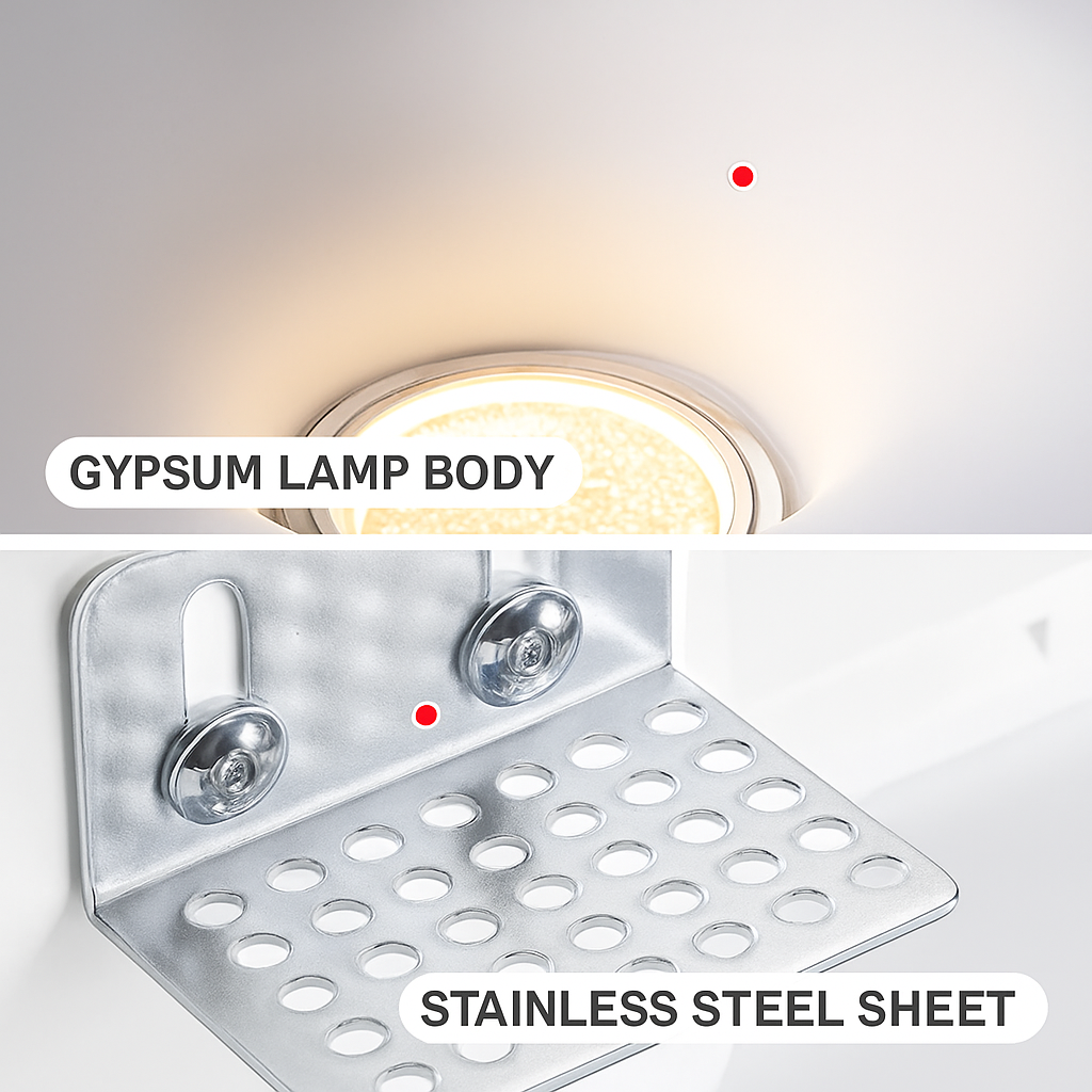 Spot encastré en gypse GU10 LED anti-éblouissant projecteur sans bordure intégré salon chambre allée éclairage domestique - vue 5 sur 9