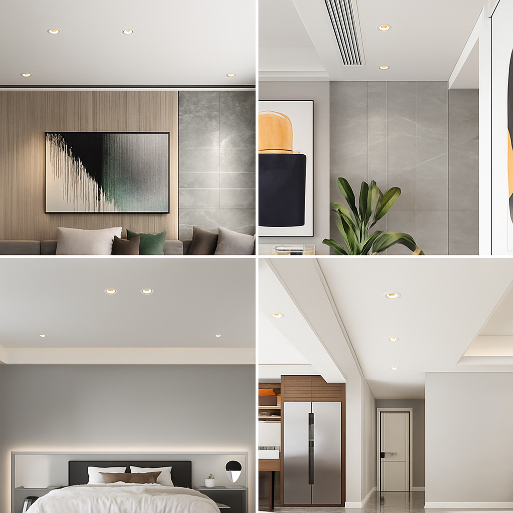 Spot encastré en gypse GU10 LED anti-éblouissant projecteur sans bordure intégré salon chambre allée éclairage domestique - vue 9 sur 9