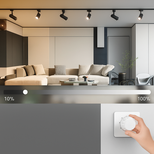 spot à intensité variable sur rail éclairage intérieur design moderne - vue 3 sur 17