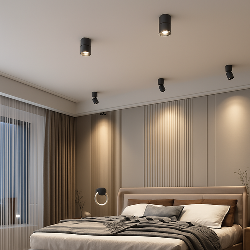 spot led dimmable anti-éblouissement pliant rotatif en surface - vue 7 sur 9