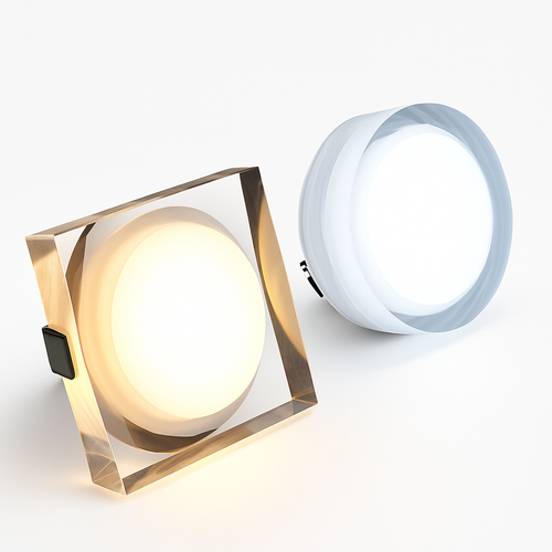 Spot LED en cristal encastré pour la décoration de la maison - vue 3 sur 6