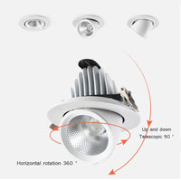 spot led encastrable réglable à 360 degrés intensité variable