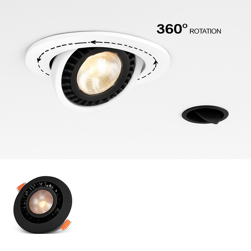 spot led encastrable rotatif 360 degrés pour intérieur - vue 2 sur 8