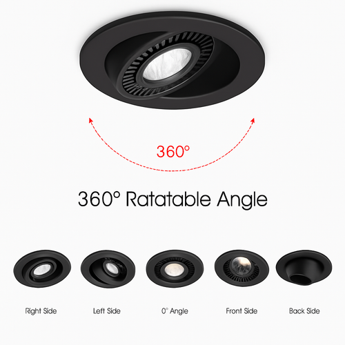 spot led encastrable rotatif 360 degrés pour intérieur - vue 3 sur 8