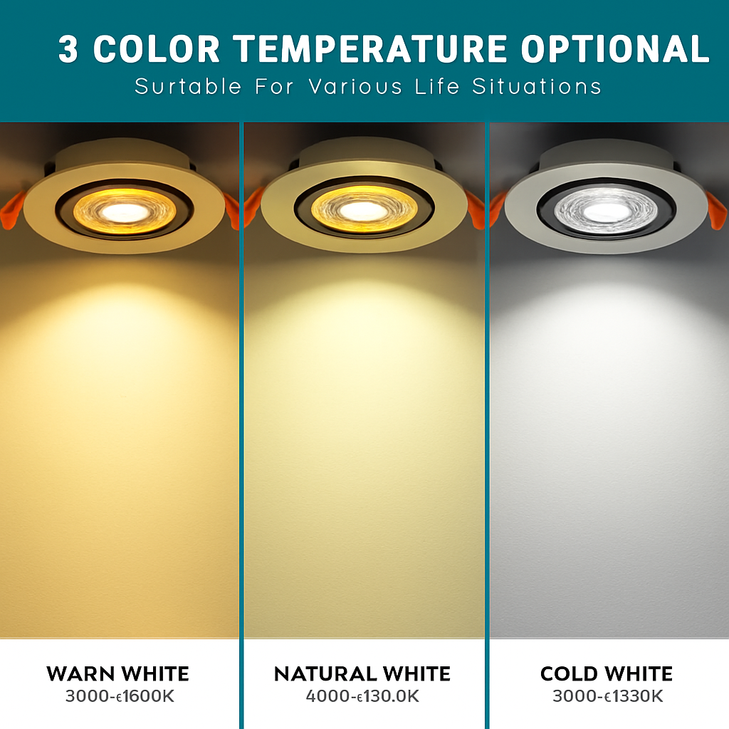 spot led encastrable rotatif 360 degrés pour intérieur - vue 4 sur 8