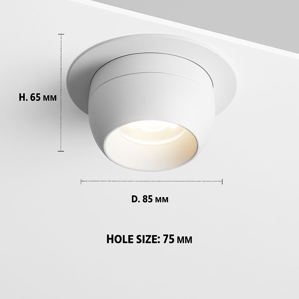 spot led encastrable rotatif à intensité variable éclairage intérieur - vue 3 sur 5