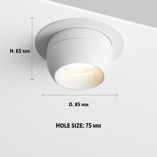 spot led encastrable rotatif à intensité variable éclairage intérieur - vue 3 sur 5