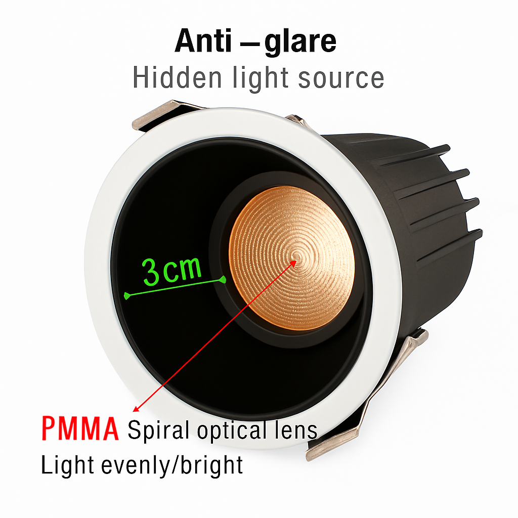 spot led encastrable étanche antireflet pour intérieur et extérieur - vue 3 sur 10