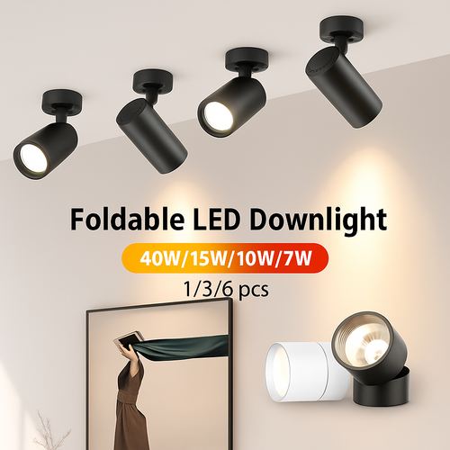 spot led plafonnier intérieur montage en surface design moderne - vue 3 sur 12