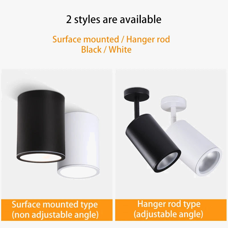 spot led 	monté en surface étanche avec tige de suspension