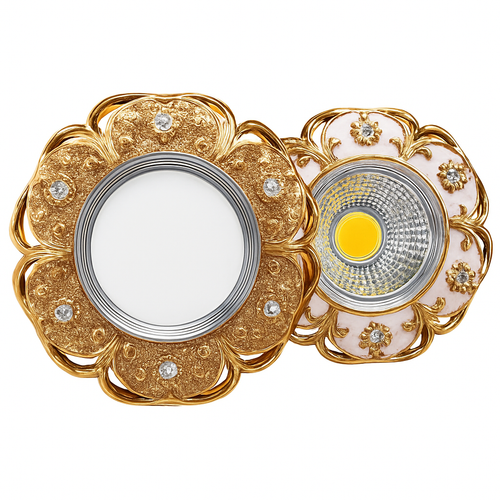 Spot lumineux Led encastrable en résine cristal incrusté de luxe - vue 3 sur 12