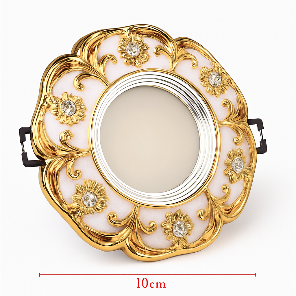 Spot lumineux Led encastrable en résine cristal incrusté de luxe - vue 3 sur 12