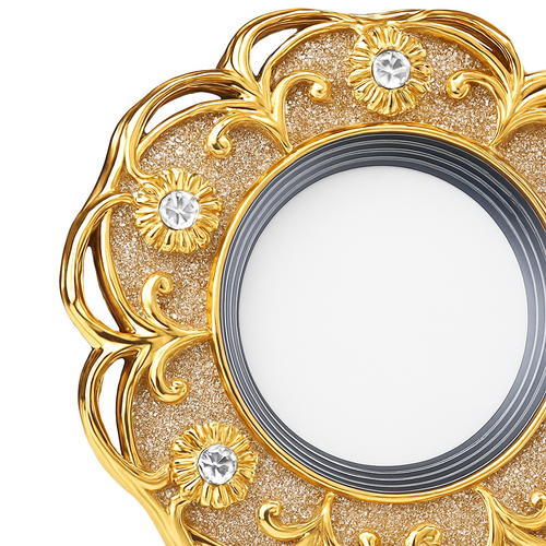 Spot lumineux Led encastrable en résine cristal incrusté de luxe - vue 6 sur 12