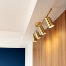 Spot moderne arrondi LED en métal doré