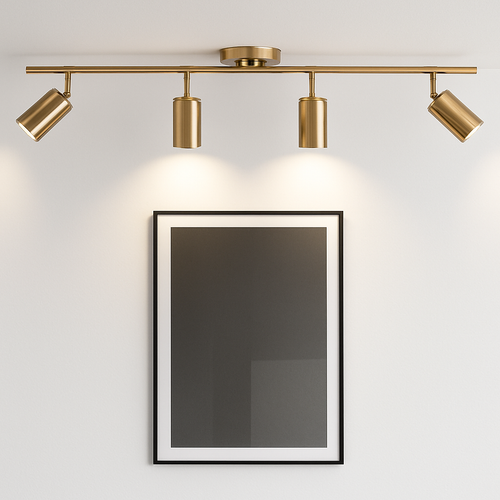 Spot moderne arrondi LED en métal doré - vue 5 sur 11