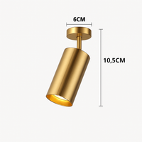 Spot moderne arrondi LED en métal doré