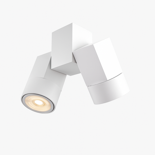 Spot moderne avec double LED en aluminium blanc - vue 3 sur 10