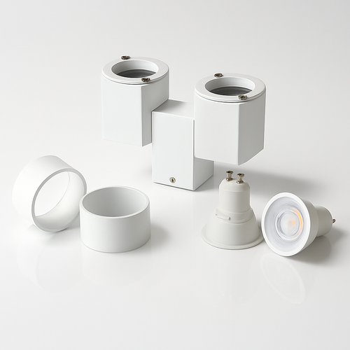 Spot moderne avec double LED en aluminium blanc - vue 6 sur 10