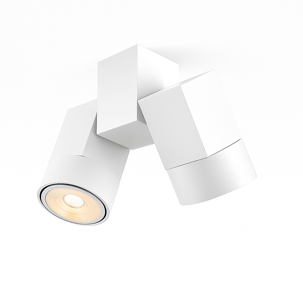 Spot moderne avec double LED en aluminium blanc - vue 8 sur 10