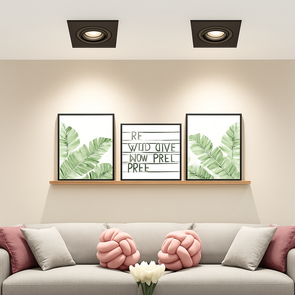 Spot moderne LED avec base carré et lumière rotative 360° Solal - vue 3 sur 6