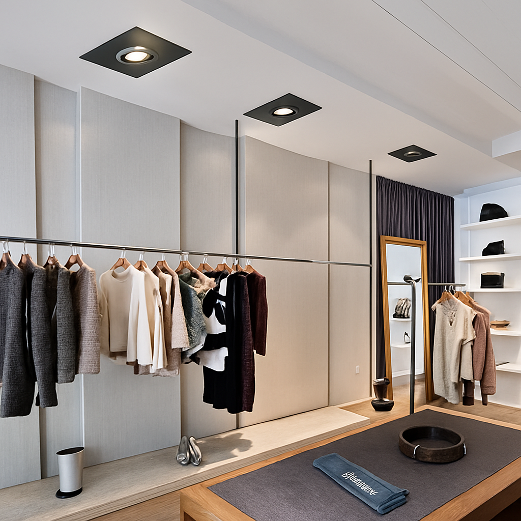 Spot moderne LED avec base carré et lumière rotative 360° Solal - vue 4 sur 6