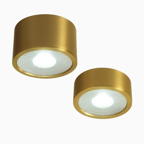 Spot moderne LED cylindrique en métal doré Tarm - vue 2 sur 11